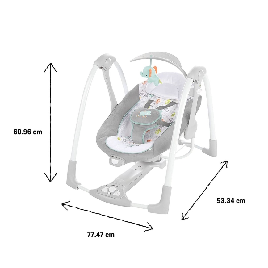 Ingenuity - Baby vibrerende schommel met melodie 2in1 WIMBERLY 4xD + 1xC