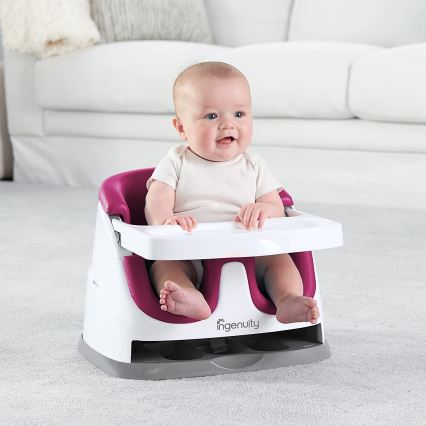 Ingenuity - Eetkamerstoel kussen 2in1 BABY BASE roze