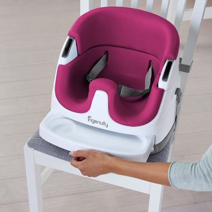 Ingenuity - Eetkamerstoel kussen 2in1 BABY BASE roze