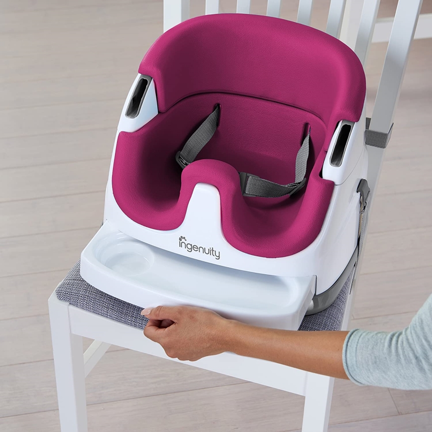 Ingenuity - Eetkamerstoel kussen 2in1 BABY BASE roze