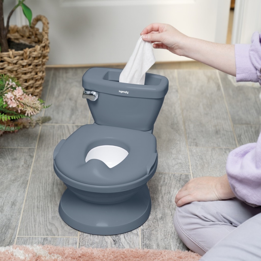 Ingenuity - Kinder-wc met geluidseffecten MY SIZE blauw 2xAAA