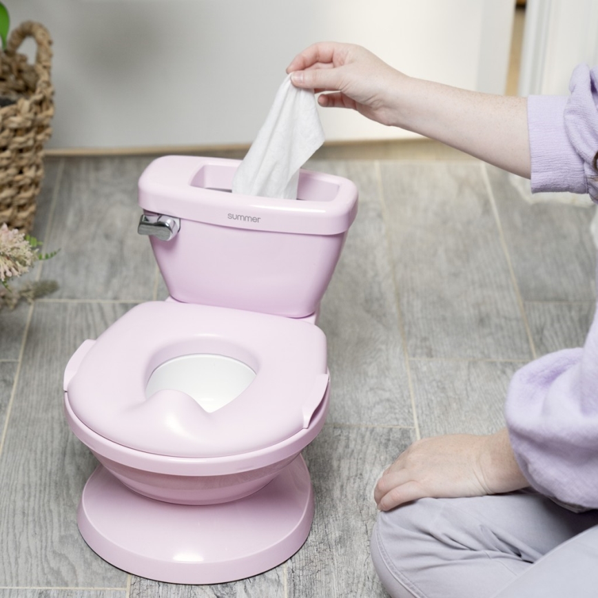 Ingenuity - Kindertoilet met geluid MY SIZE roze 2xAAA
