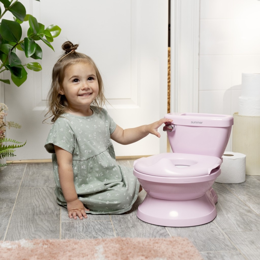 Ingenuity - Kindertoilet met geluid MY SIZE roze 2xAAA