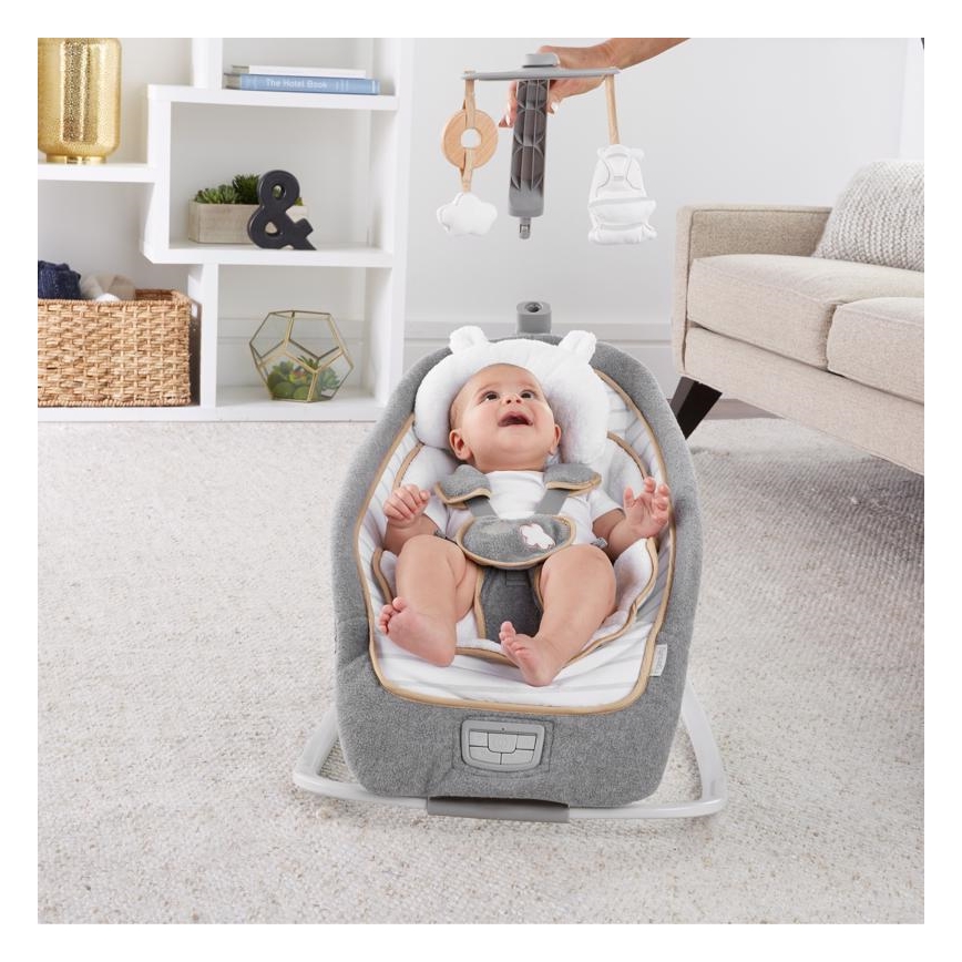 Ingenuity - Vibrerend wipstoeltje voor baby's met een melodie  BOUTIQUE 3xLR14