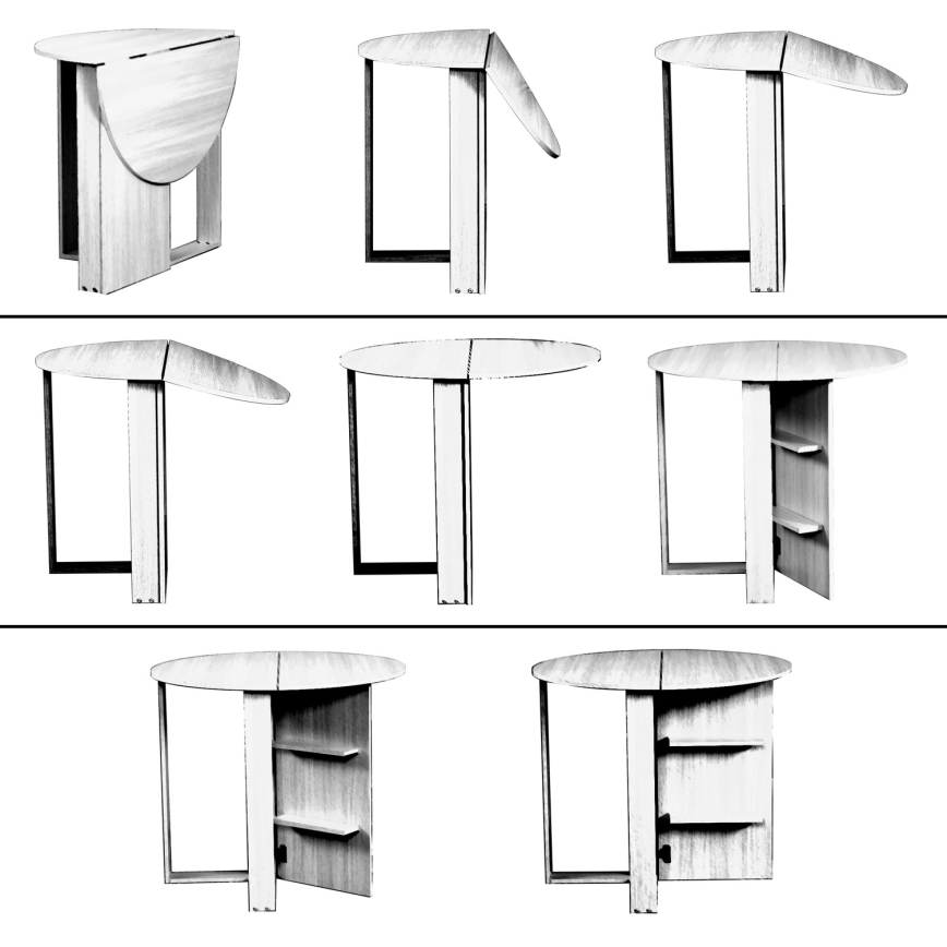 Inklapbare Tafel MIDDLE 77x90 cm wit
