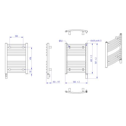 Instal Projekt - Elektrische badkamerradiator AMBRE 300 W 68 x 50 cm wit
