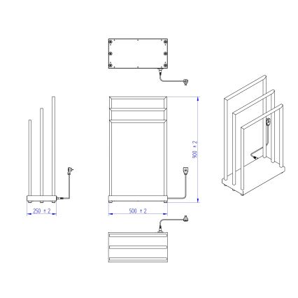 Instal Projekt - Elektrische handdoekdroger MOBE 105W 90x50 cm wit