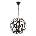 IRONBALL 3xE27/40W/230V zwarte hanglamp