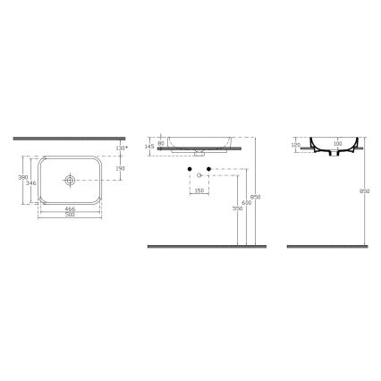 Isvea - Opzetwastafel AQUA 50x38 cm keramiek/wit