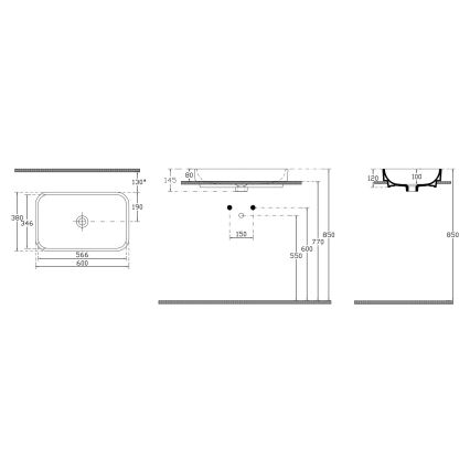 Isvea - Opzetwastafel AQUA 60x38 cm keramiek/wit
