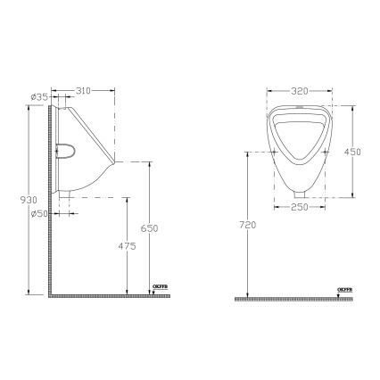 Isvea - Urinoir met bovenaansluiting, keramiek/wit