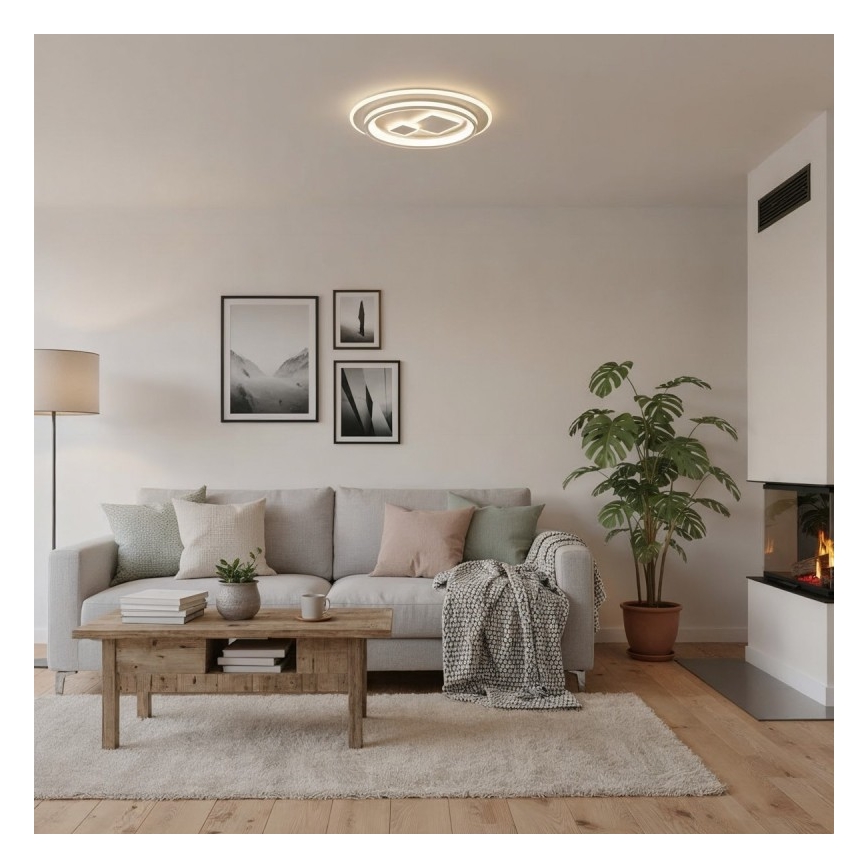 ITALUX - LED-dimbare plafondlamp PARCO LED/55W/230V 3000-6500K Ø 50 cm wit + afstandsbediening