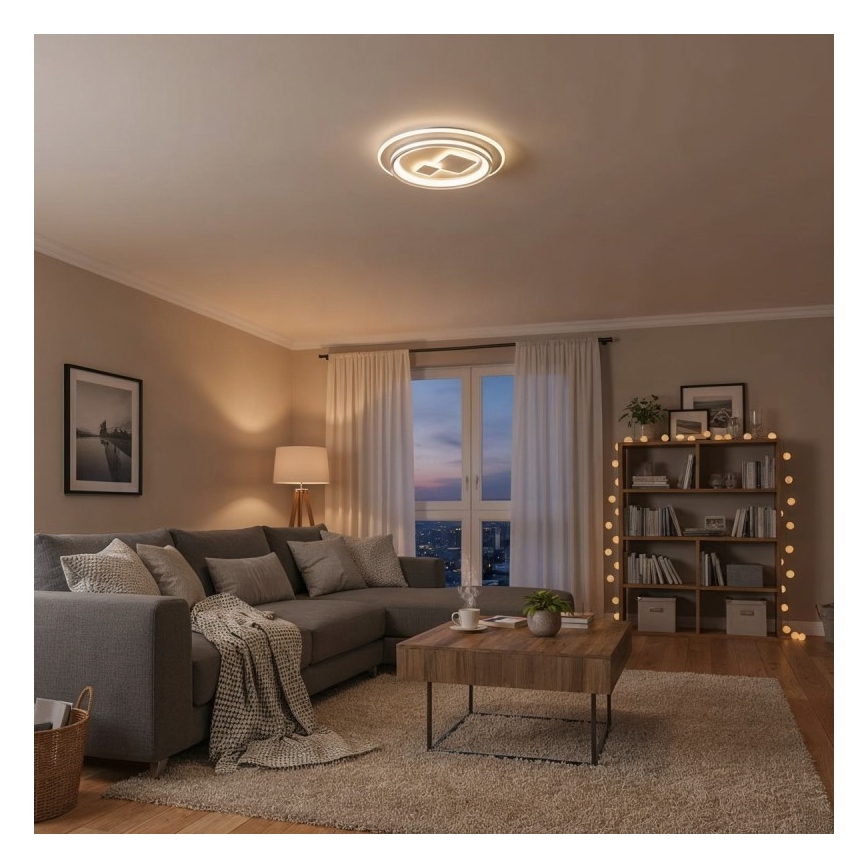 ITALUX - LED-dimbare plafondlamp PARCO LED/55W/230V 3000-6500K Ø 50 cm wit + afstandsbediening