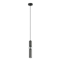 ITALUX - Hanglamp aan een koord ISIDORA 1xGU10/25W/230V antraciet/glanzend chroom