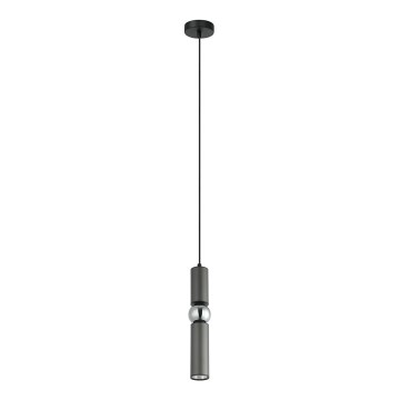 ITALUX - Hanglamp aan een koord ISIDORA 1xGU10/25W/230V antraciet/glanzend chroom
