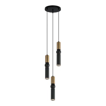 ITALUX - Hanglamp aan een koord ISIDORA 3xGU10/25W/230V zwart/brons