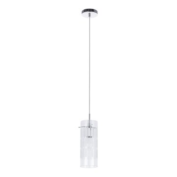 ITALUX - Hanglamp aan een koord MAX 1xE27/60W/230V glanzend chroom/doorzichtig