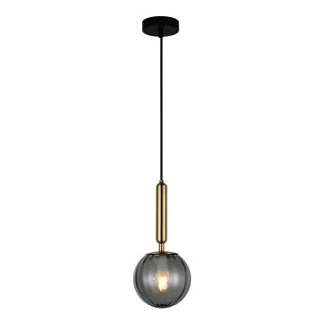 ITALUX - Hanglamp aan een koord RAVENA 1xE27/5W/230V zwart/messing