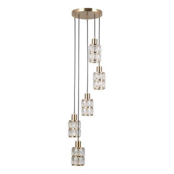 ITALUX - Hanglamp aan kabel ALMA 5xE27/40W/230V goudkleurig