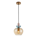 ITALUX - Hanglamp aan kabel FANDA 1xE27/40W/230V goud/rookbeige
