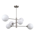 ITALUX - Hanglamp aan stang EVORA 6xG9/5W/230V nikkel