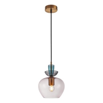 ITALUX - Hanglamp met kabel FANDA 1xE27/40W/230V goud/rookgrijs