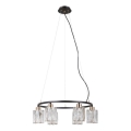 ITALUX - Hanglamp met kabel SIMONA 6xE14/40W/230V zwart/goud
