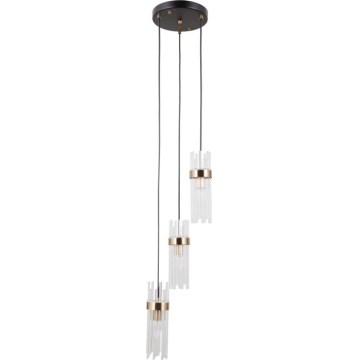 ITALUX - Hanglamp met snoer TARASO 3xE14/40W/230V zwart/goud