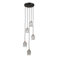 ITALUX - Kroonluchter aan kabel TORNO 5xE14/40W/230V zwart/goud