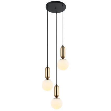 ITALUX - Hanglamp aan een koord ALDEVA 3xE27/40W/230V zwart/brons