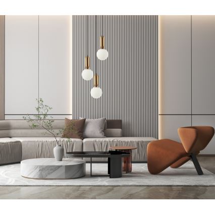 ITALUX - Hanglamp aan kabel ALDEVA 3xE27/40W/230V zwart/brons