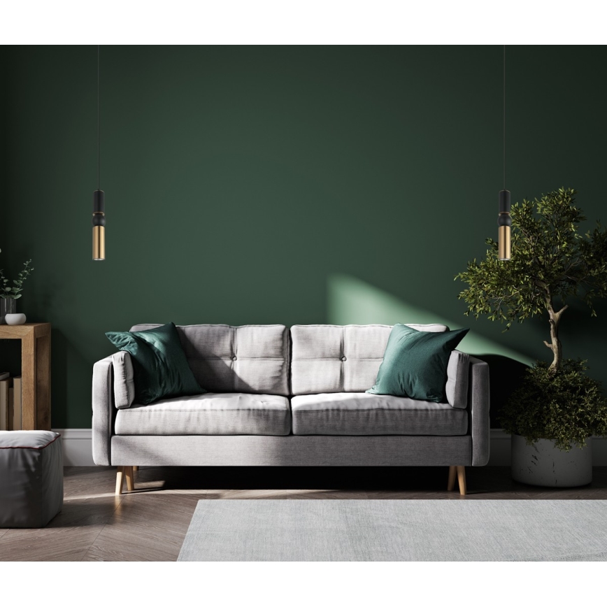 ITALUX - Hanglamp aan een koord ISIDORA 1xGU10/25W/230V zwart/brons