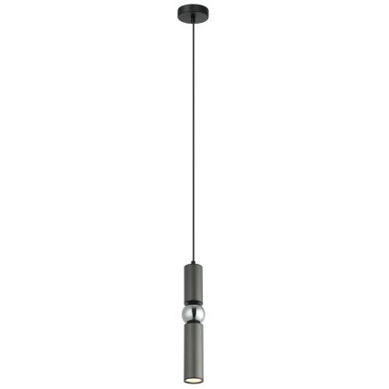 ITALUX - Hanglamp aan een koord ISIDORA 1xGU10/25W/230V antraciet/glanzend chroom