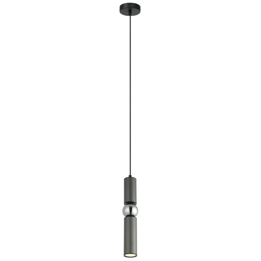 ITALUX - Hanglamp aan een koord ISIDORA 1xGU10/25W/230V antraciet/glanzend chroom
