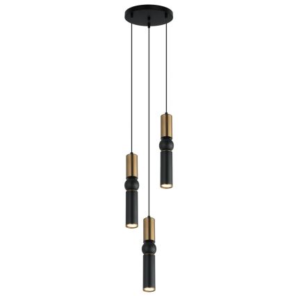 ITALUX - Hanglamp aan een koord ISIDORA 3xGU10/25W/230V zwart/brons