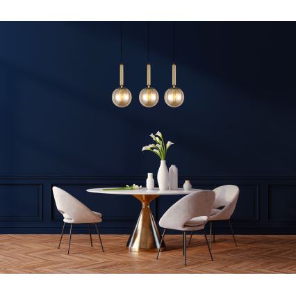 ITALUX - Hanglamp aan een koord RAVENA 3xE27/5W/230V zwart/goud