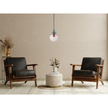 ITALUX - Hanglamp met kabel FANDA 1xE27/40W/230V goud/rookgrijs
