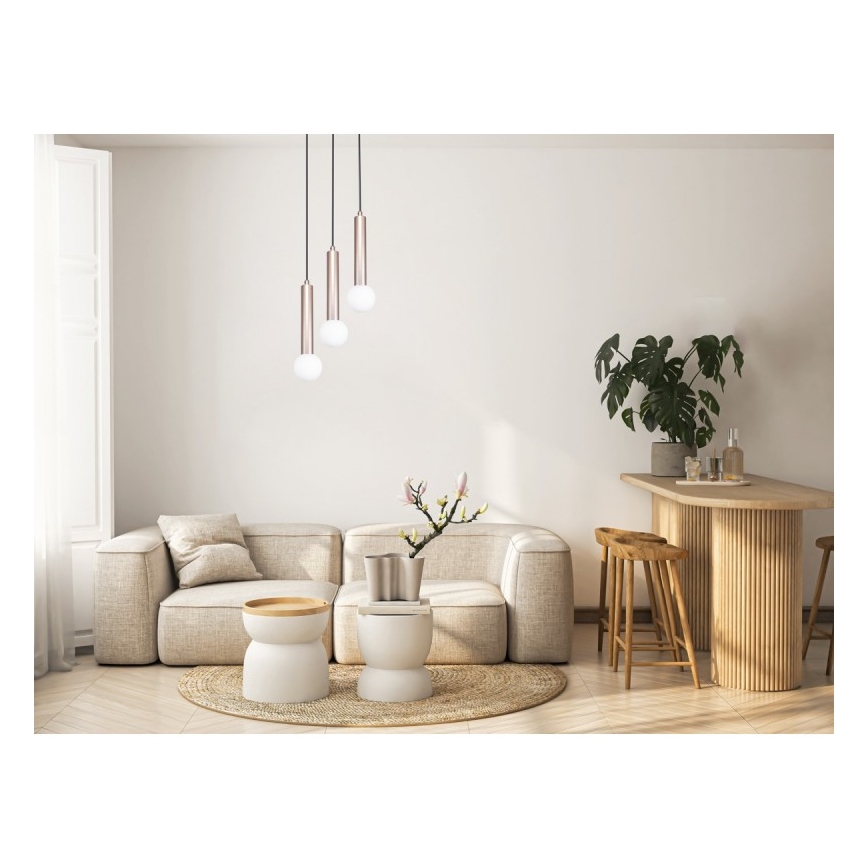 ITALUX - Hanglamp aan kabel FILANO 3xG9/5W/230V roségoud