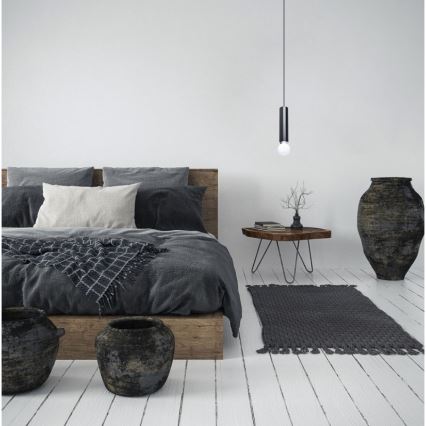 ITALUX - MACERA hanglamp aan kabel 1xE27/40W/230V zwart