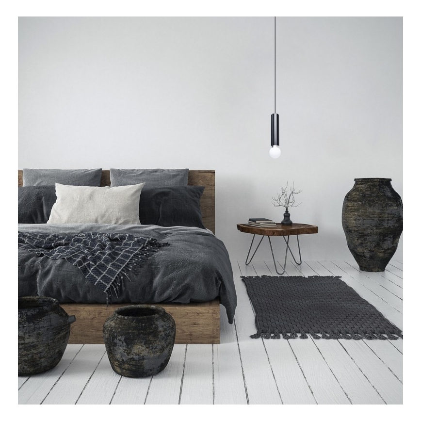 ITALUX - MACERA hanglamp aan kabel 1xE27/40W/230V zwart