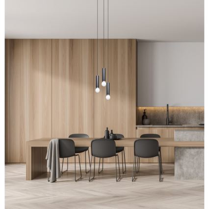 ITALUX - Hanglamp aan kabel MACERA 3xE27/40W/230V zwart