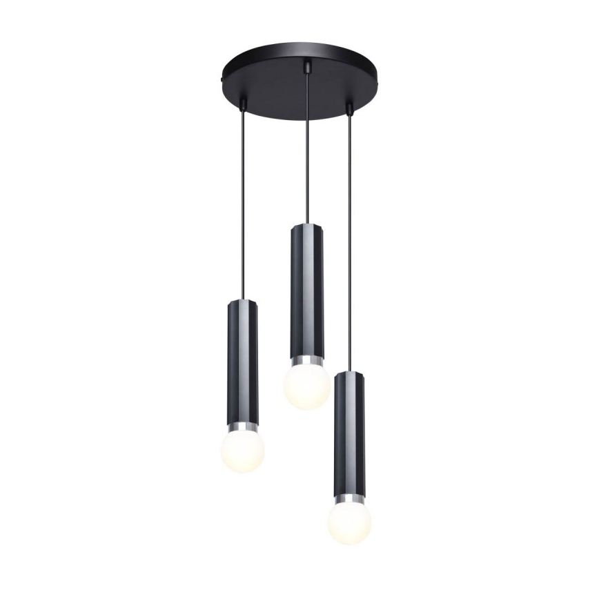 ITALUX - Hanglamp aan kabel MACERA 3xE27/40W/230V zwart