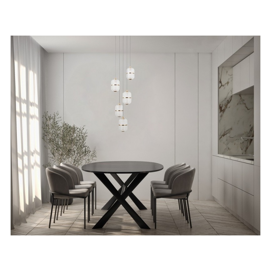 ITALUX - LED-hanglamp aan kabel ALANI 5xLED/5,6W/230V 3000K zwart/goud