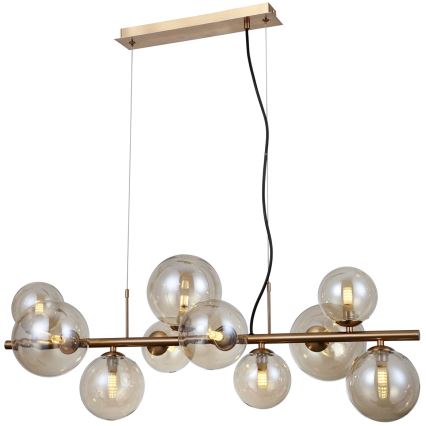 ITALUX - Hanglamp aan een koord CANELLO 10xG9/5W/230V messing