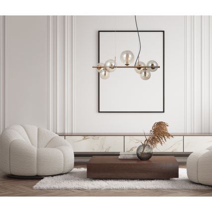 ITALUX - Hanglamp aan kabel CANELLO 7xG9/5W/230V messing