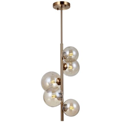 ITALUX - Hanglamp met vaste pendel CANELLO 5xG9/5W/230V messing