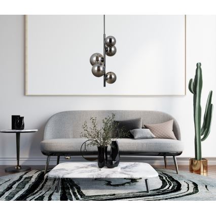 ITALUX - Hanglamp met vaste pendel CANELLO 5xG9/5W/230V zwart
