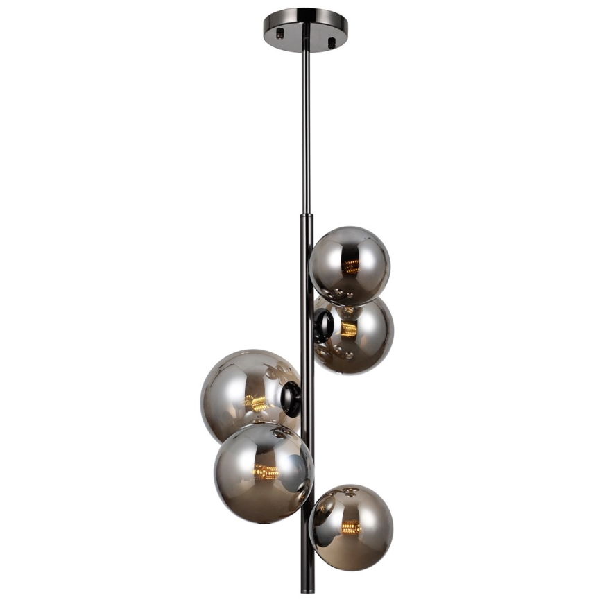 ITALUX - Hanglamp met vaste pendel CANELLO 5xG9/5W/230V zwart