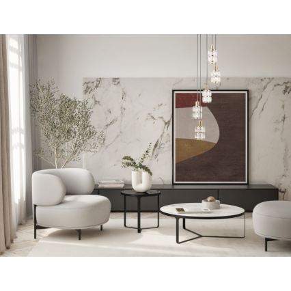 ITALUX - Hanglamp aan kabel ALMA 5xE27/40W/230V goudkleurig
