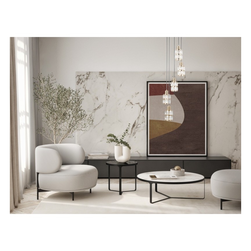 ITALUX - Hanglamp aan kabel ALMA 5xE27/40W/230V goudkleurig